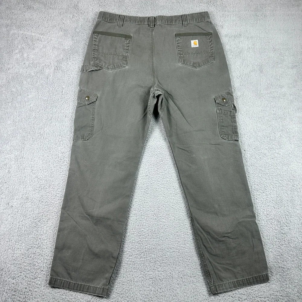 Carhartt‎ Double Knee Ripstop Cargo Work Pants Mens 36x32 Gray Utility B342